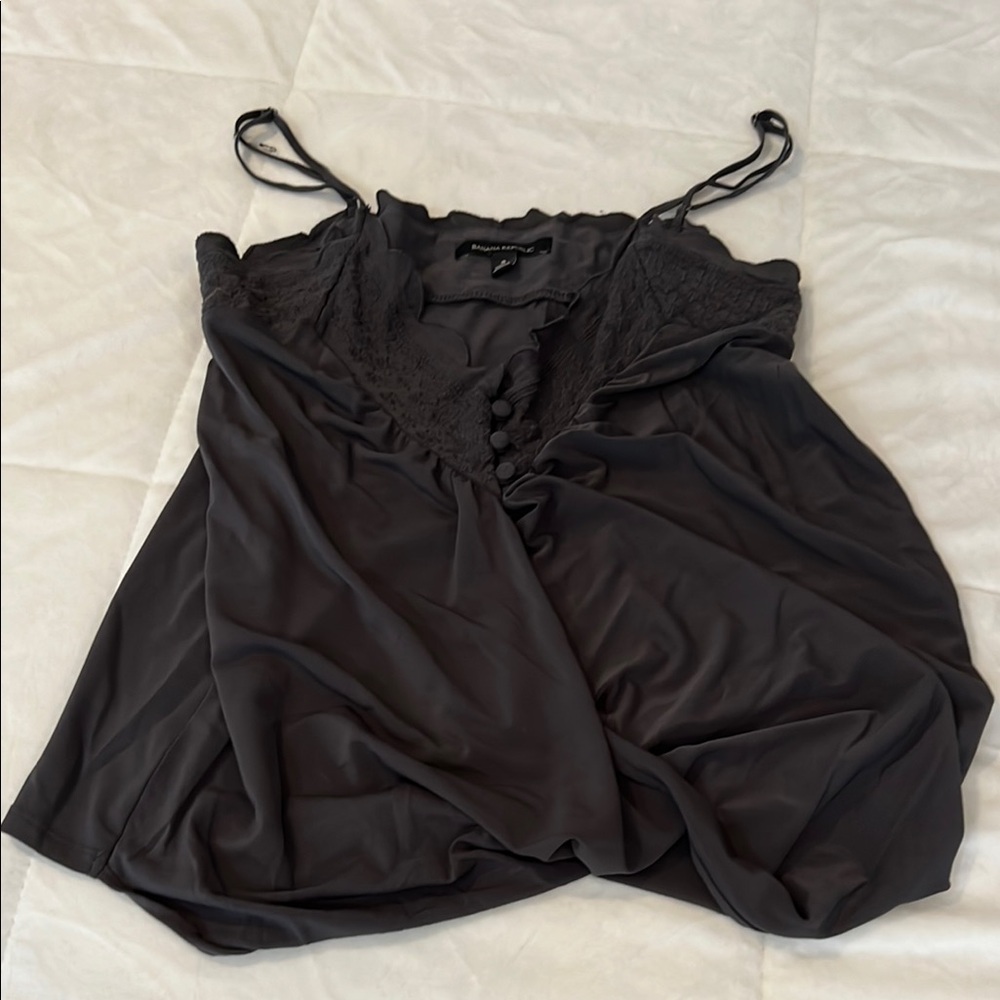 Banana Republic Gray Ruched Front Camisole